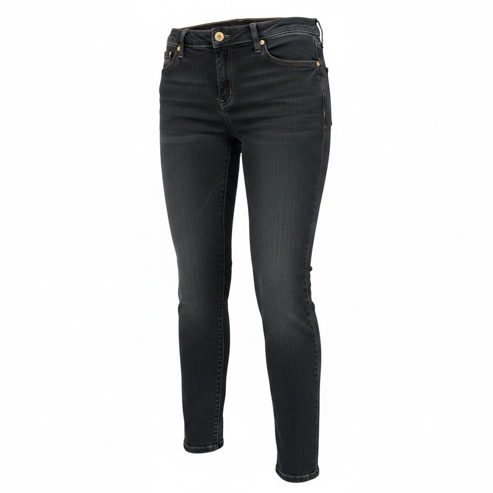 Picky Boo Black Denim Jeans Womens Junior 13 Gold Embroidered Logo Studded 32X30